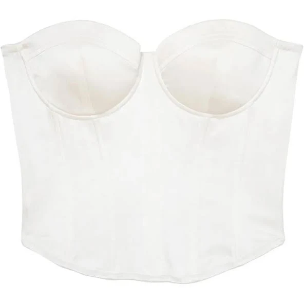 top Fleur du Mal Hamptons Silk Bustier farfetch.com $295