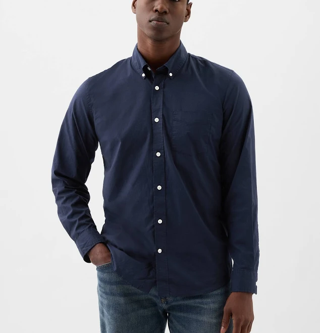 top Gap Men's Stretch Poplin Shirt Gap Factory $21.99