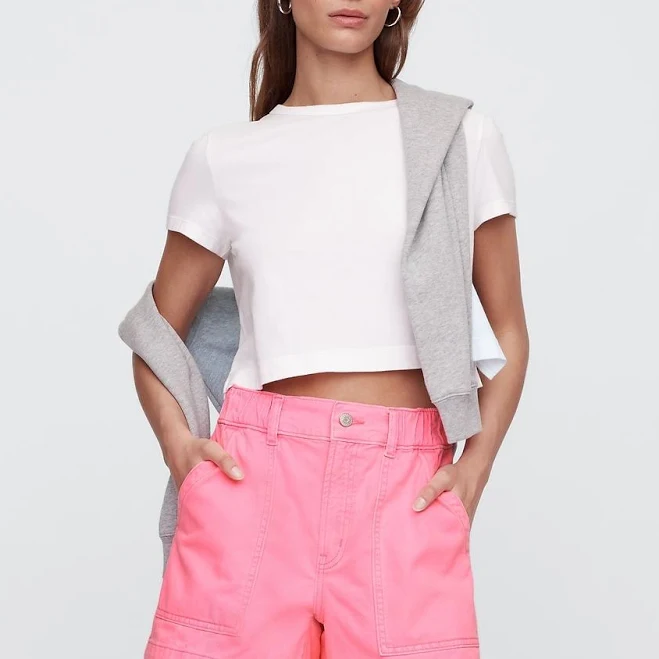 shorts Gap Women's 4" High Rise Supersoft Denim Utility Shorts Gap Factory $29.99