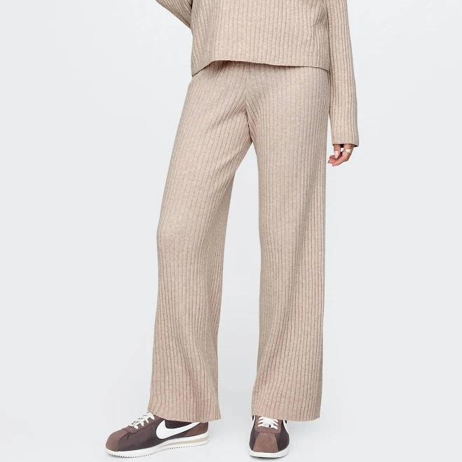 matching set Gap Women's Cashsoft Wide Rib Sweater Pants Gap $59.99