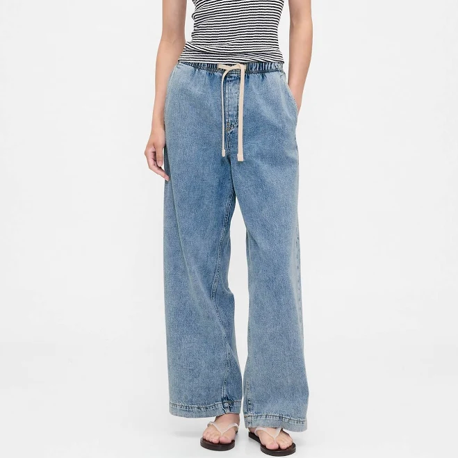 palazzo pants Gap Women's High-Rise Pull-On Wide-Leg Jeans Gap Factory $35