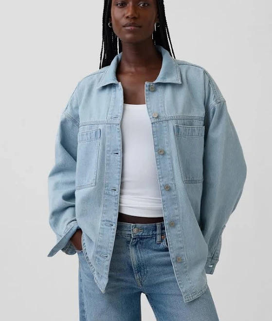 denim jacket Gap Women's Oversized Denim Shirt Jacket Gap $79