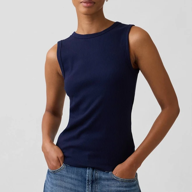 top Gap Women's Ribbed Shell Tank Gap Factory $14.99