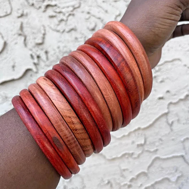 accessory Handmade African Wooded Bangle Bracelets Afrilege $17.99