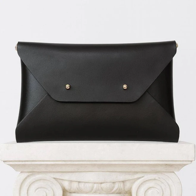 bag Handmade Leather Envelope Clutch Etsy - Seller $45