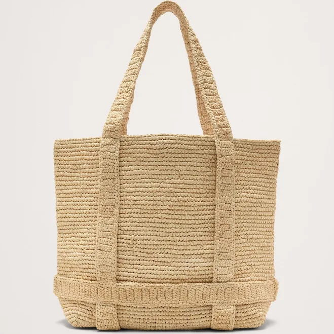 bag Hat Attack The Original Straw Traveler Tote Bag Banana Republic $145