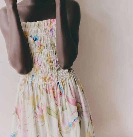 dress Ladies H&M Smocked-Bodice Strappy Dress H&M $39.99
