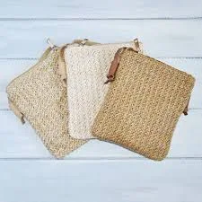 bag Ladies Soft Natural Straw Weave Effect Cross Body Bag with Vegan Leather Strap - 3 Colours Available Etsy $21.16