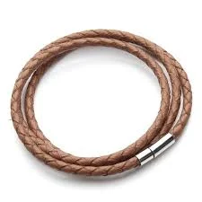 accessory Light Brown - Braided Leather Bracelet Castle Photo & Balloons $10.95