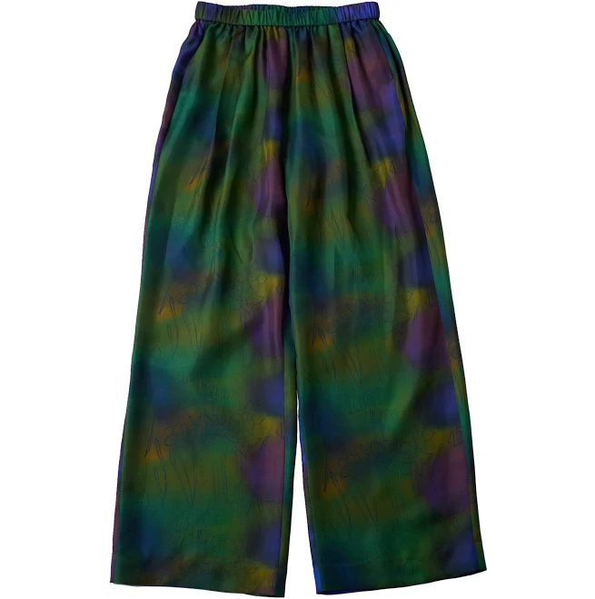palazzo pants Lost Pattern "Brooklyn"Silk Wide Leg Palazzo Pants Lost Pattern NYC $200