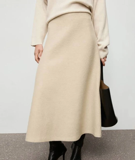 midi skirt MANGO Women's Penny A-Line Wool Blend Midi Skirt Macy's $97.99
