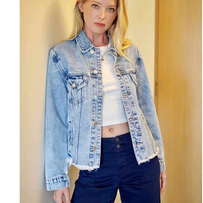 denim jacket Maria Vincent Oversized Distressed Denim Jacket Maria Vincent Boutique $89