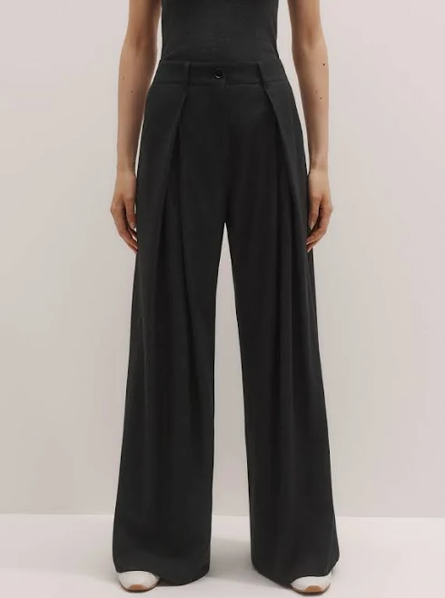 pants ME+EM Wide-Leg Pant - Women's - Italian Wool - Grey ME+EM $311.5