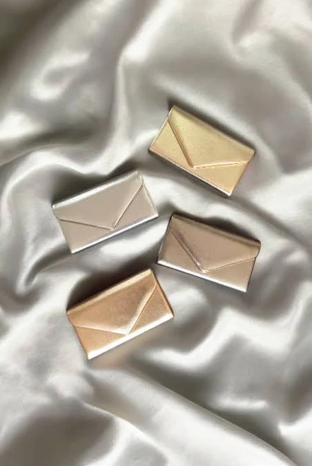 bag Metallic Faux Leather Envelope Clutch Etsy - Seller $28.44