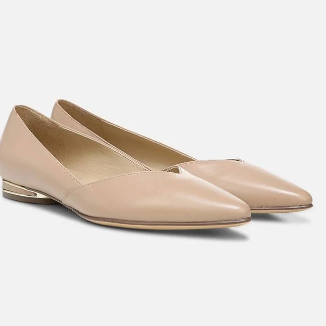 shoes Naturalizer Havana Flat Ballet Flats, Barely Nude Leather, 9.5 Wide | Pointed Toe, Non-Slip Outsole Naturalizer $135