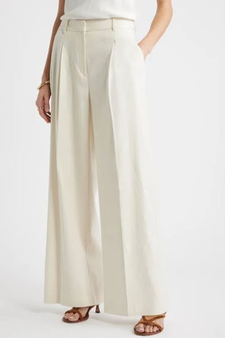 bottoms Nordstrom Pleated Linen Blend Wide Leg Pants Nordstrom $149