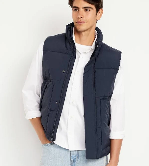 vest Old Navy Men's Frost-Free Water-Resistant Puffer Vest Old Navy $13.97