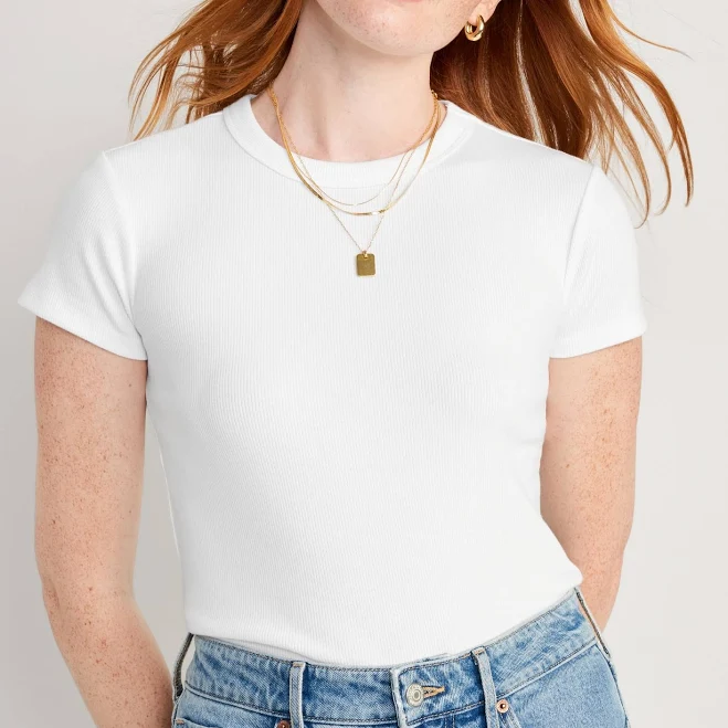 top Old Navy Women's Snug Crop T-Shirt - Blue - Plus Size 2X Old Navy $8.49