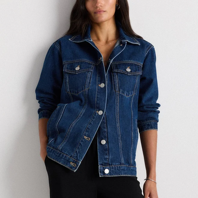 denim jacket Quince Women's Oversized Organic Cotton Denim Jacket Quince $59.9