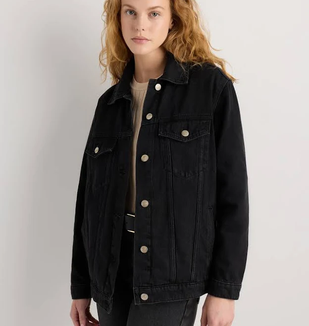denim jacket Quince Women's Oversized Organic Cotton Denim Jacket Quince $60