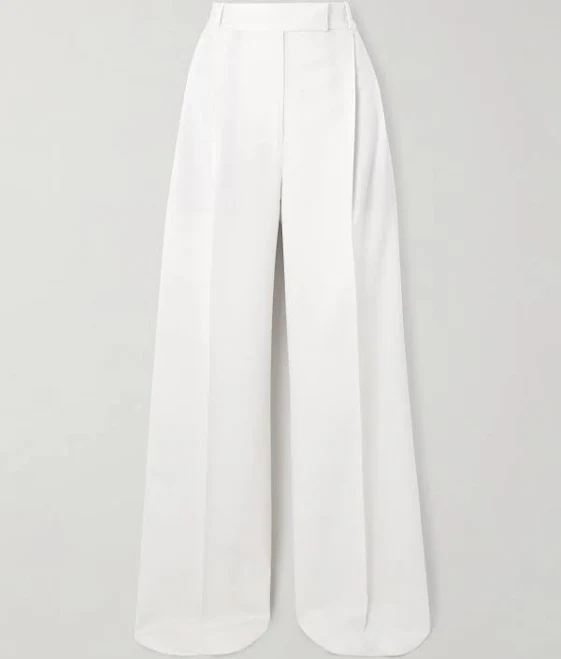pants Róhe Women's Pleated Wool-Blend Twill Wide-Leg Pants NET-A-PORTER $290