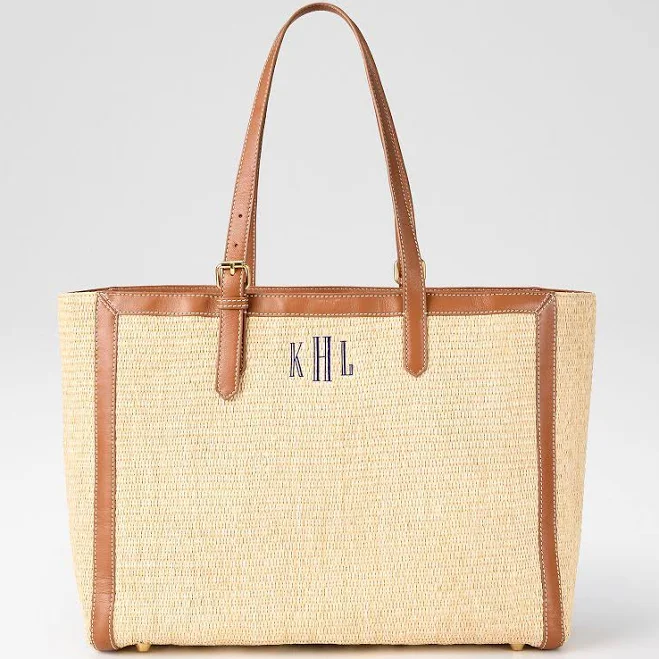 tote bag Raffia and Leather Tote Mark and Graham $179