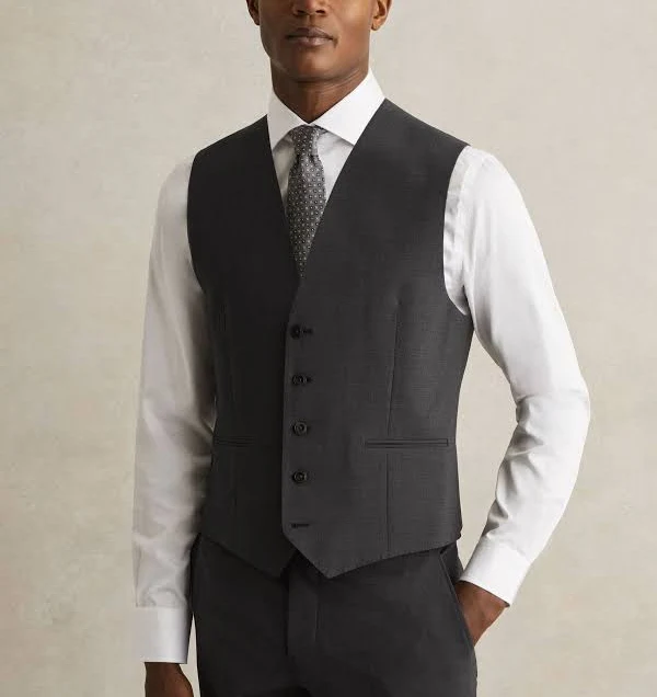 vest Reiss Men's Promise Wool-Blend Tailored-Fit Waistcoat Reiss $198