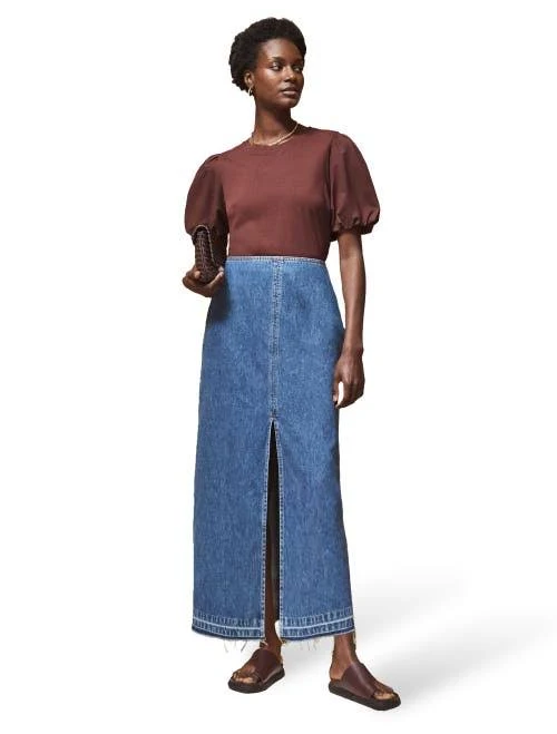 maxi skirt Ro&Zo Women's Denim Split Front Maxi Skirt Nordstrom $145