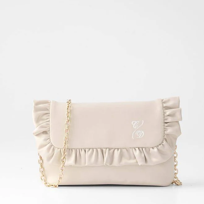 bag Satin Ruffle Clutch Mark and Graham $33.74