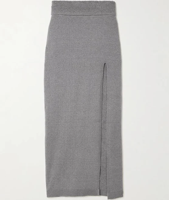 skirt Skims Women's High Slit Textured Knit Maxi Skirt NET-A-PORTER $150
