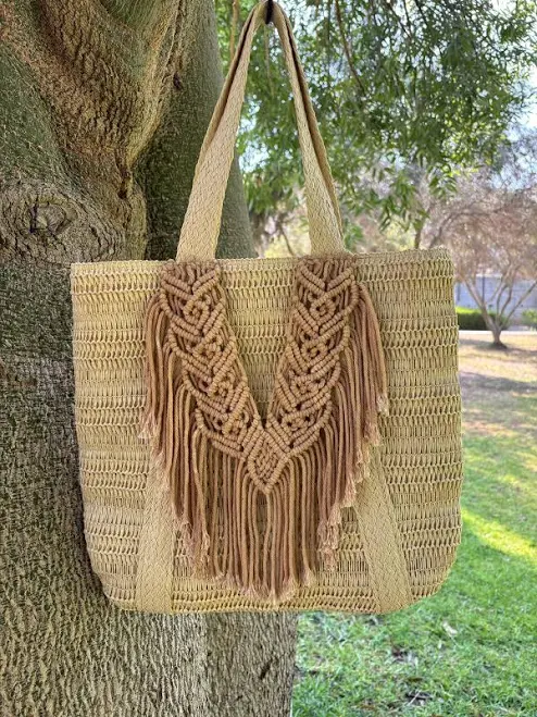 tote bag Straw Macrame Tote Bag Etsy - Seller $70.74