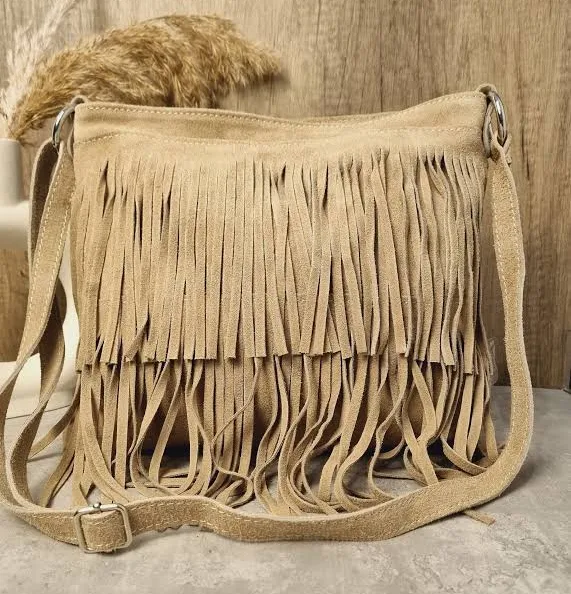 bag Suede Leather Fringe Crossbody Bag Etsy - Seller $47.19