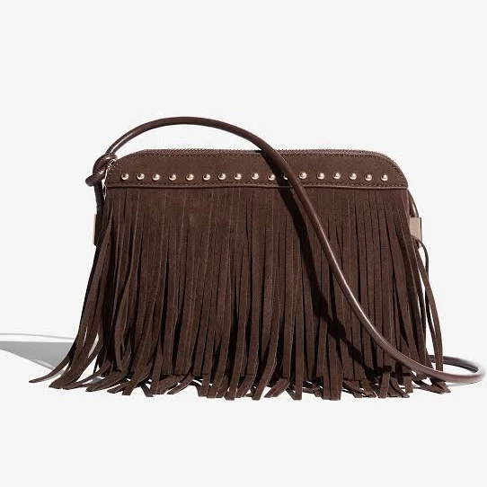 bag Suedette Fringe Studded Cross-Body Bag Next USA $54