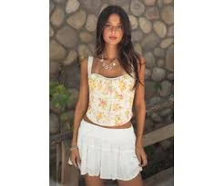 top Sweetheart Neck Floral Bustier Corset Top splashtribe.com $65.99