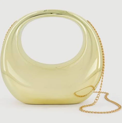 bag Womens Metallic Sculptural Convertible Crossbody Handbag, Gold, Size NO SIZE - Rainbow Shops Rainbow Shops $39.99