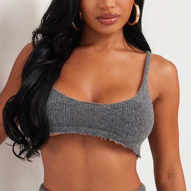 top Women's Mocha Knit Extreme Crop Bralette Nasty Gal - US $17