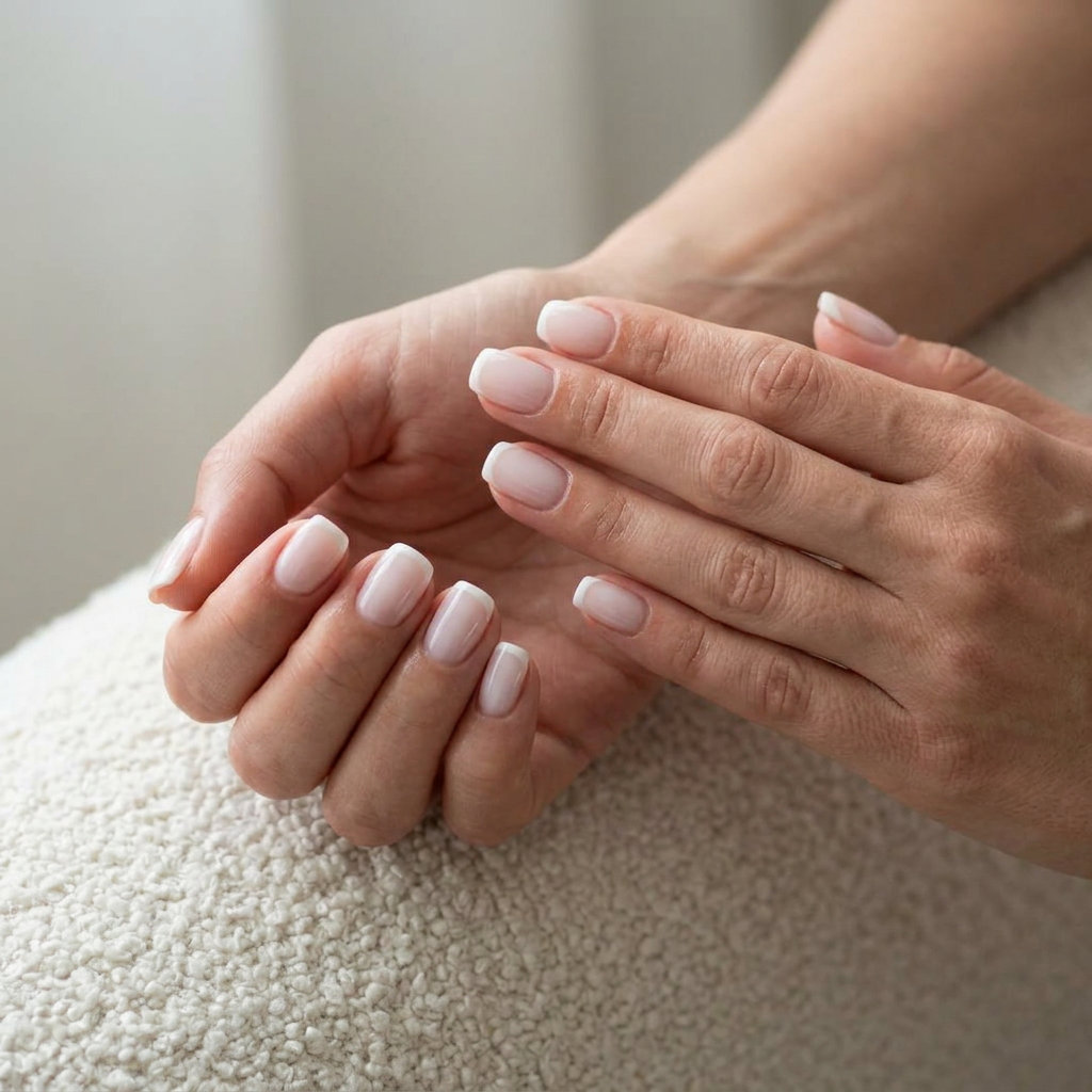 Milky cloud gradient French nails, ideal for simple summer acrylic nail designs 2026, work, and casual weekend looks.