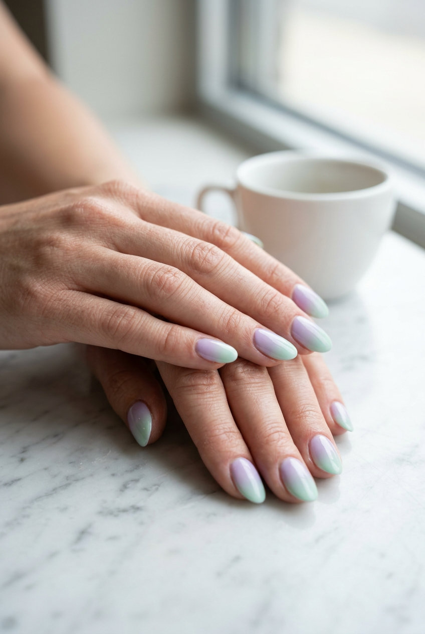 Pearlescent white micro French nails for summer nail manicure ideas 2026, classic for work.