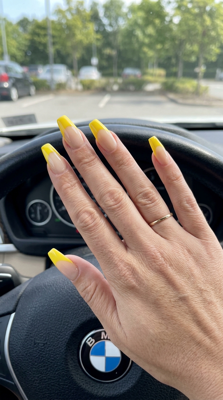Minimalist pastel yellow nails with a creamy matte finish for sophisticated daily wear. Summer nails yellow 2026.