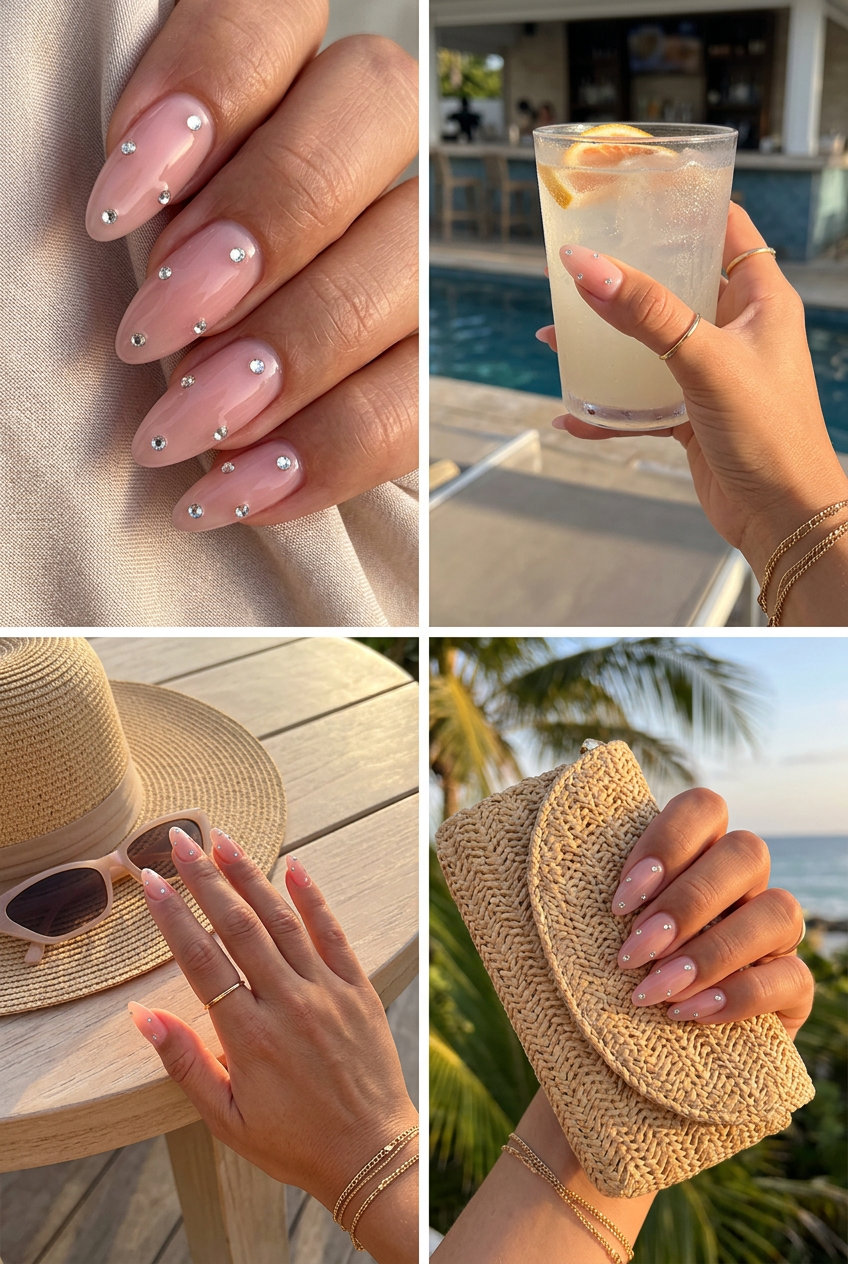 Sparkling Pink Nails 2026: Glamorous Summer Vibes Dazzling Pink Sparkle nails for summer vibes nails 2026, ideal for weddings and glamorous events.