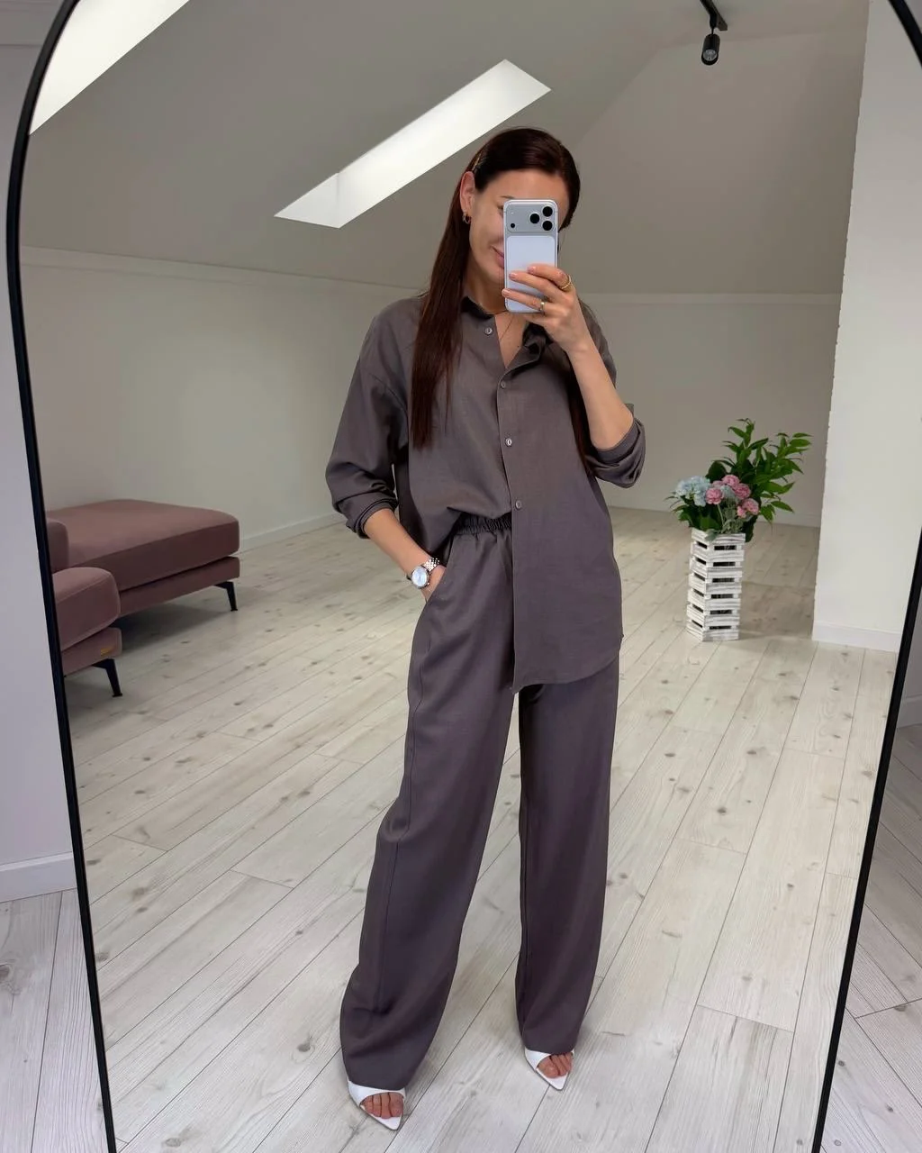 all pants outfits for women 2026 Relaxed Mocha Matching Set with Effortless Everyday Elegance