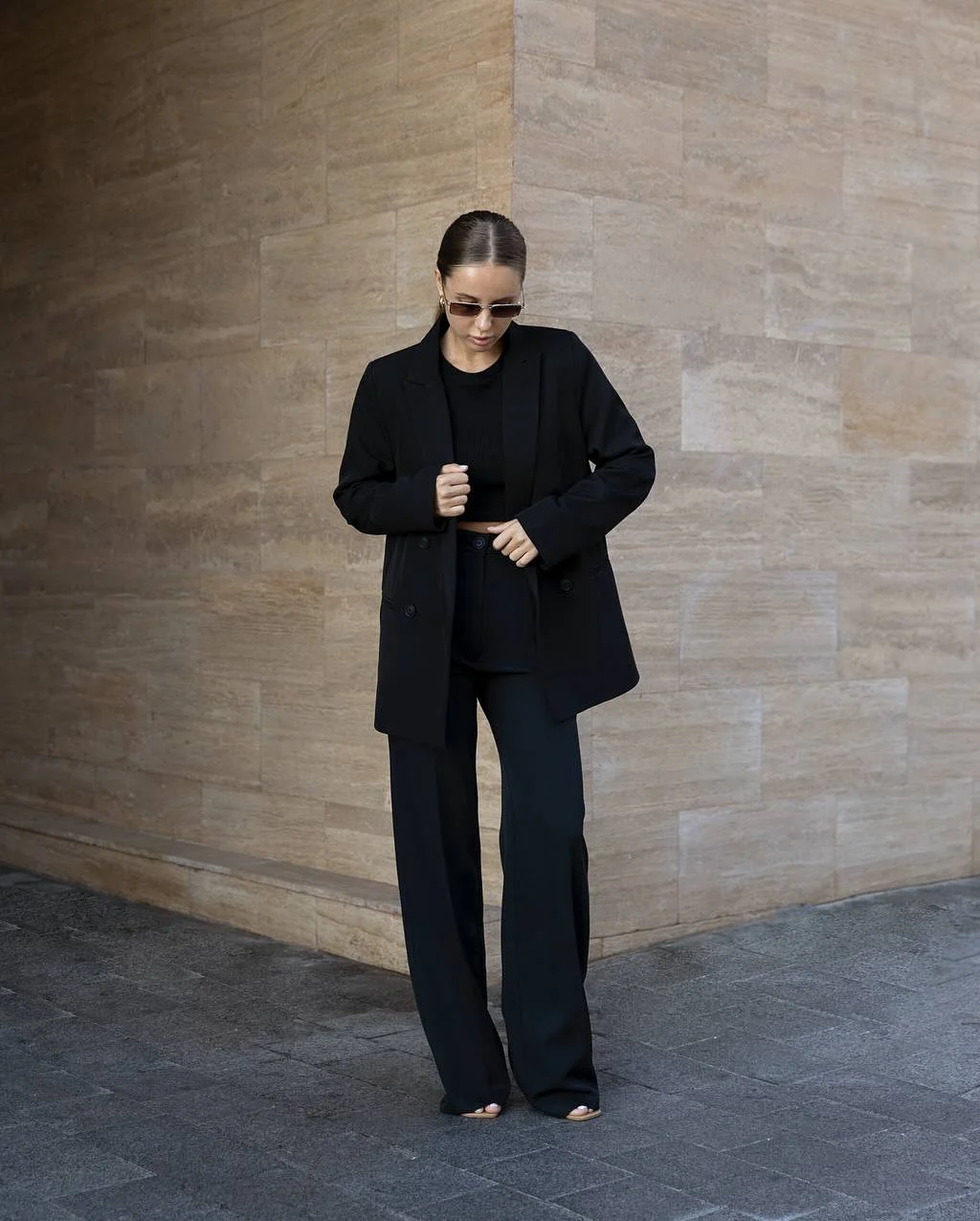 all pants outfits for women 2026 Oversized All Black Tailoring with Quiet Luxury Energy