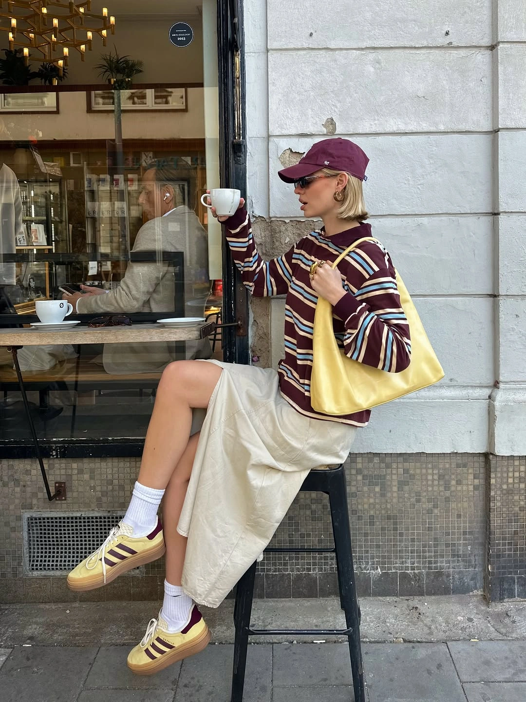comfy fall outfits 2026 Sporty Stripes and Midi Skirts for Warm Autumn Afternoons