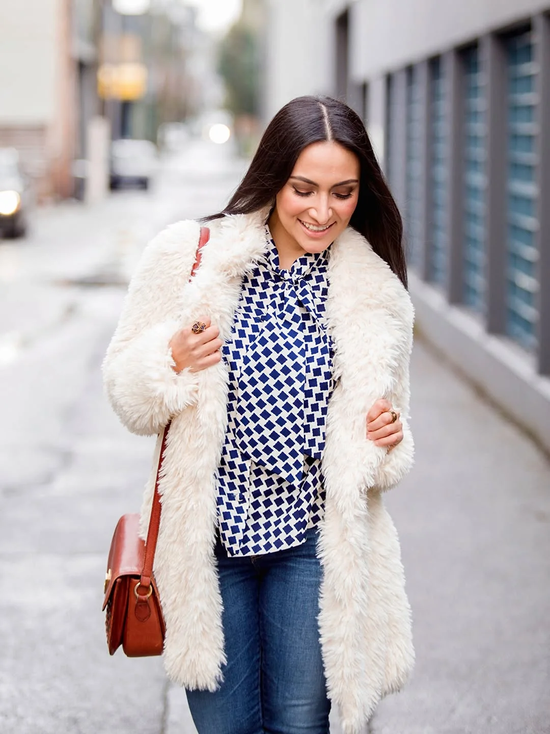 cozy chic fall outfits for 2026 Classic Faux Fur with Denim for Everyday Elegance