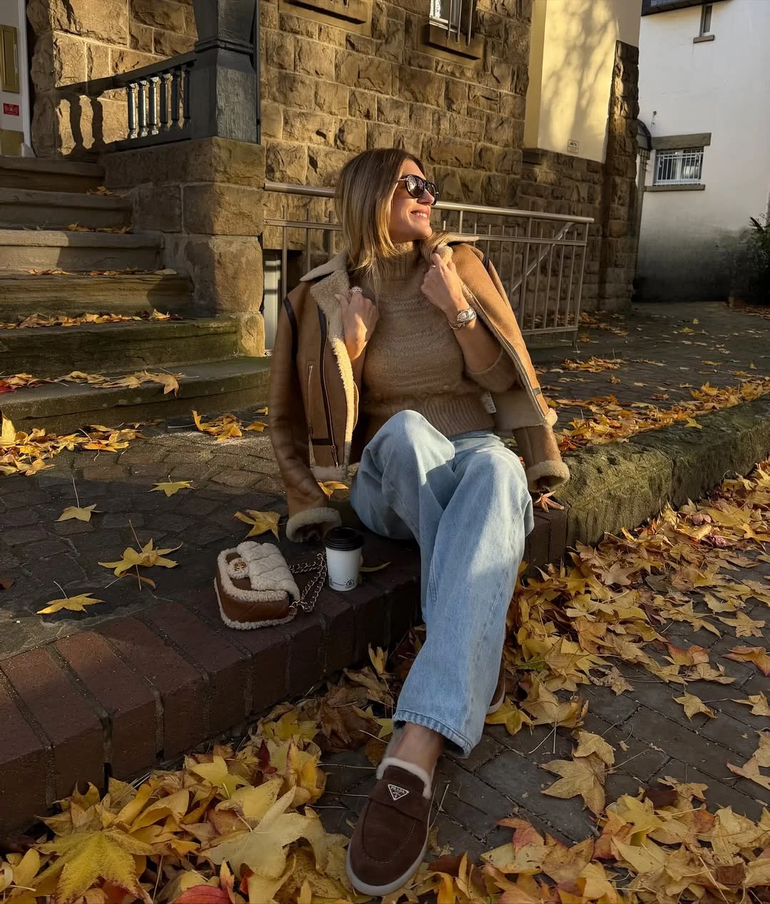 cozy chic fall outfits for 2026 Shearling Jackets and Soft Neutrals for Crisp Autumn Mornings