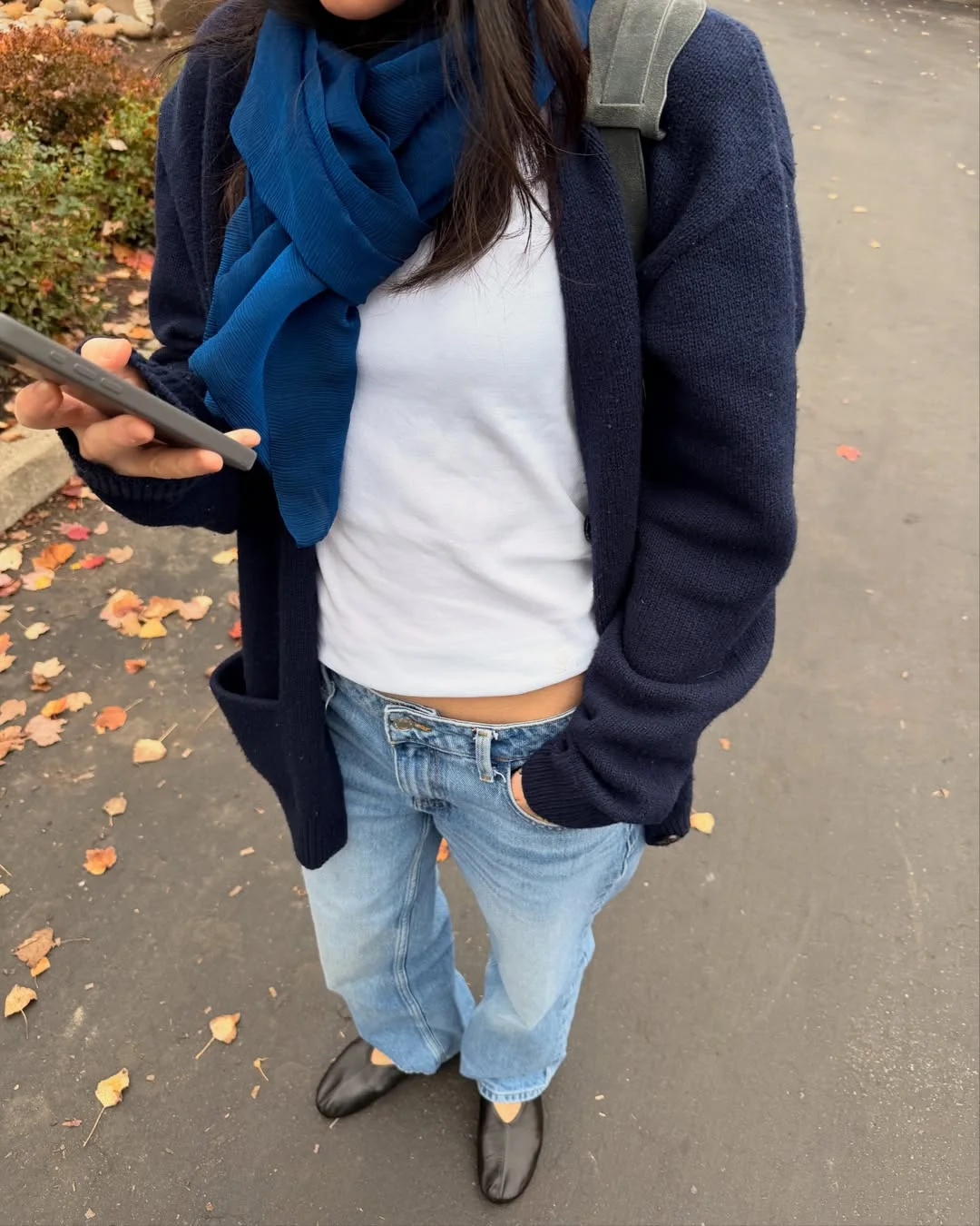 cozy chic fall outfits for 2026 Navy Layers and Denim That Never Go Out of Style