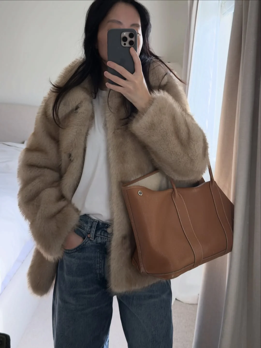 cozy chic fall outfits for 2026 Soft Faux Fur and Denim for Elevated Weekend Comfort