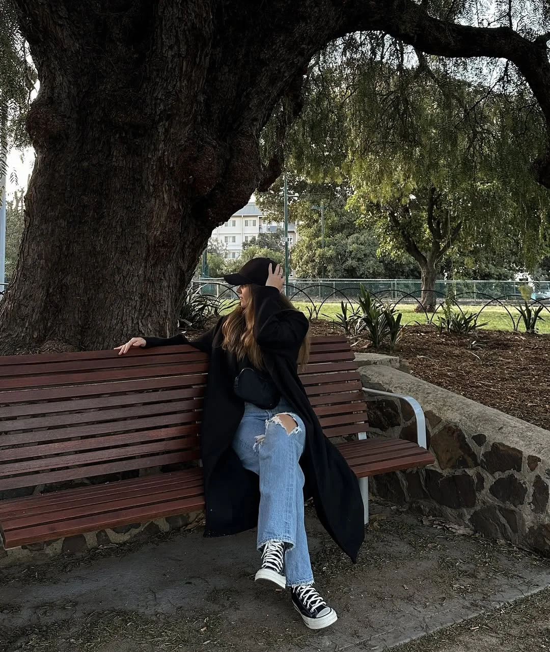 Early fall outfits ideas 2026 Relaxed Black Layers With Distressed Denim