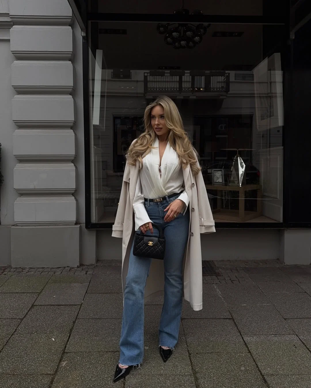 elegant fall office outfits 2026 Relaxed Denim Styled for a Sophisticated Office Finish