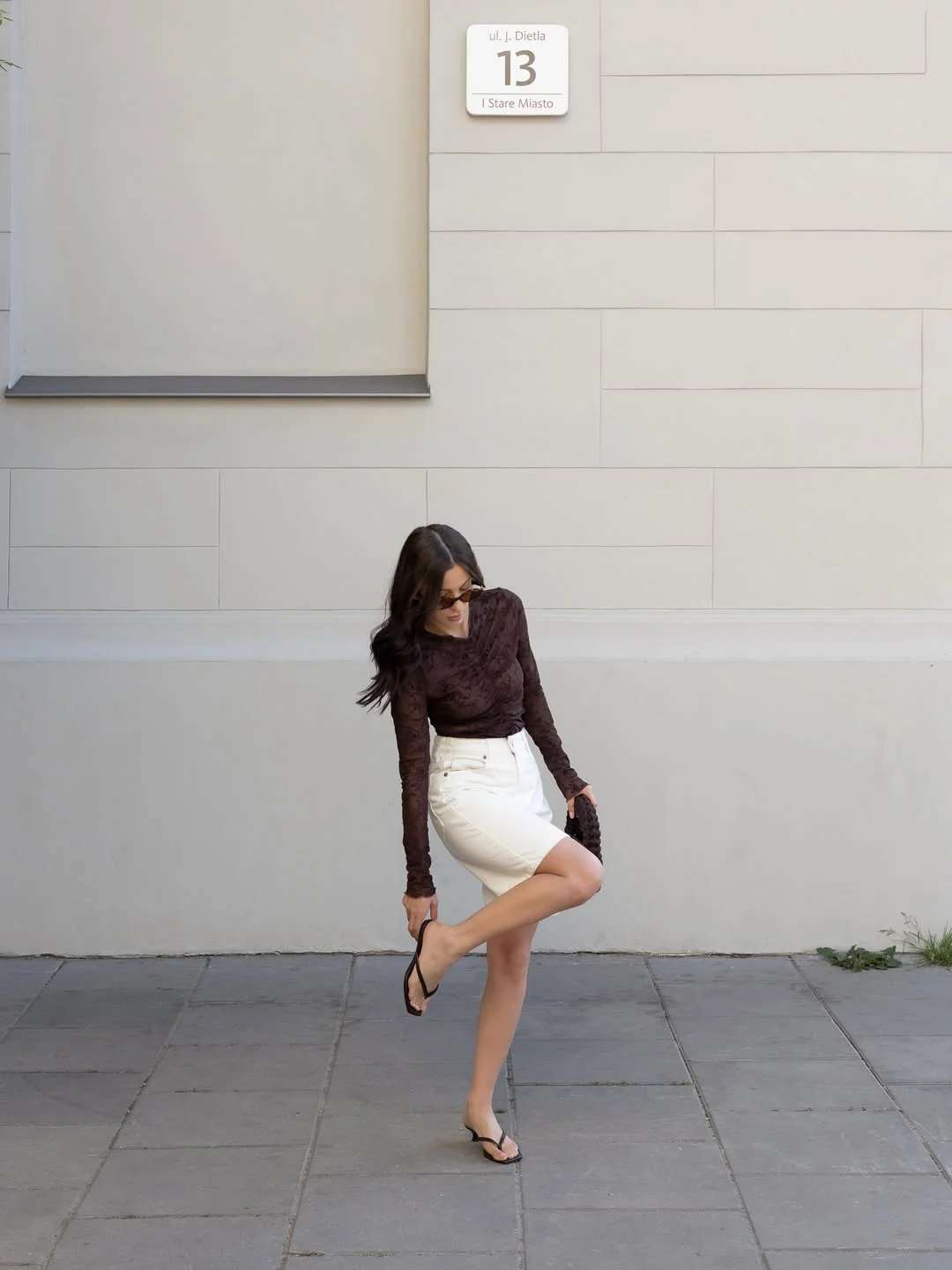 elegant fall office outfits 2026 A Cream Skirt and Sheer Layers for Warm Early Fall Days